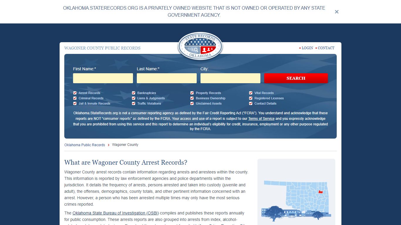 Wagoner County Arrest, Court, and Public Records | StateRecords.org